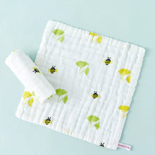 Charger l'image dans la galerie, Débarbouillettes bébé en gaze de coton – motif abeilles