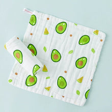 Charger l'image dans la galerie, Débarbouillettes bébé en gaze de coton – motif avocats