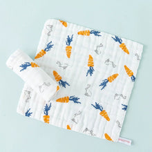 Charger l'image dans la galerie, Débarbouillettes bébé en gaze de coton – motif carottes