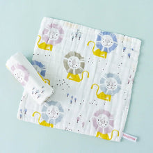 Charger l'image dans la galerie, Débarbouillettes bébé en gaze de coton – motif lions