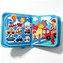 Load image into Gallery viewer, Mes Premiers Véhicules - Livre bébé : page caserne de pompiers, camion et véhicules à placer