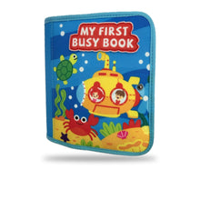 Load image into Gallery viewer, Mon Monde Marin - Livre bébé : couverture en feutrine avec sous-marin, crabe et tortue