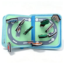 Load image into Gallery viewer, Mes Premiers Véhicules - Livre bébé : page 3D circuit routier avec voitures et arbres détachables
