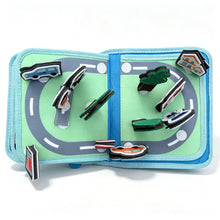 Load image into Gallery viewer, Mes Premiers Véhicules - Livre bébé : page 3D circuit routier avec voitures et arbres détachables

